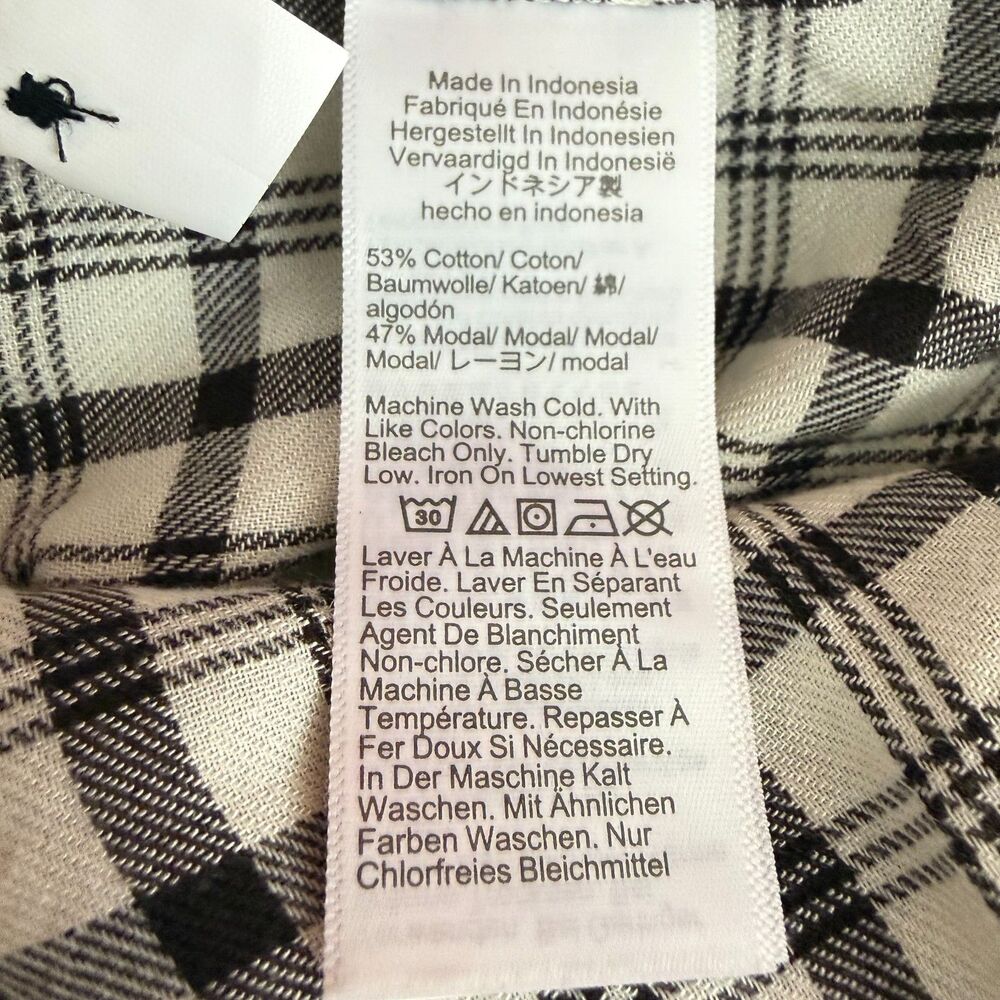 MADEWELL Heathered Flannel Dolman Button-Up Shirt XL Antique Cream Soft A4 - Picture 5 of 6